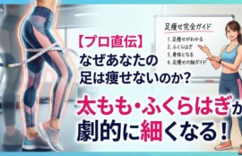 【プロ直伝】なぜあなたの足は痩せないのか？太もも・ふくらはぎが劇的に細くなる！足痩せ完全ガイドのアイキャッチ画像