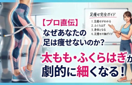 【プロ直伝】なぜあなたの足は痩せないのか？太もも・ふくらはぎが劇的に細くなる！足痩せ完全ガイドのアイキャッチ画像