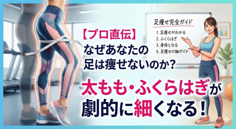 【プロ直伝】なぜあなたの足は痩せないのか？太もも・ふくらはぎが劇的に細くなる！足痩せ完全ガイドのアイキャッチ画像