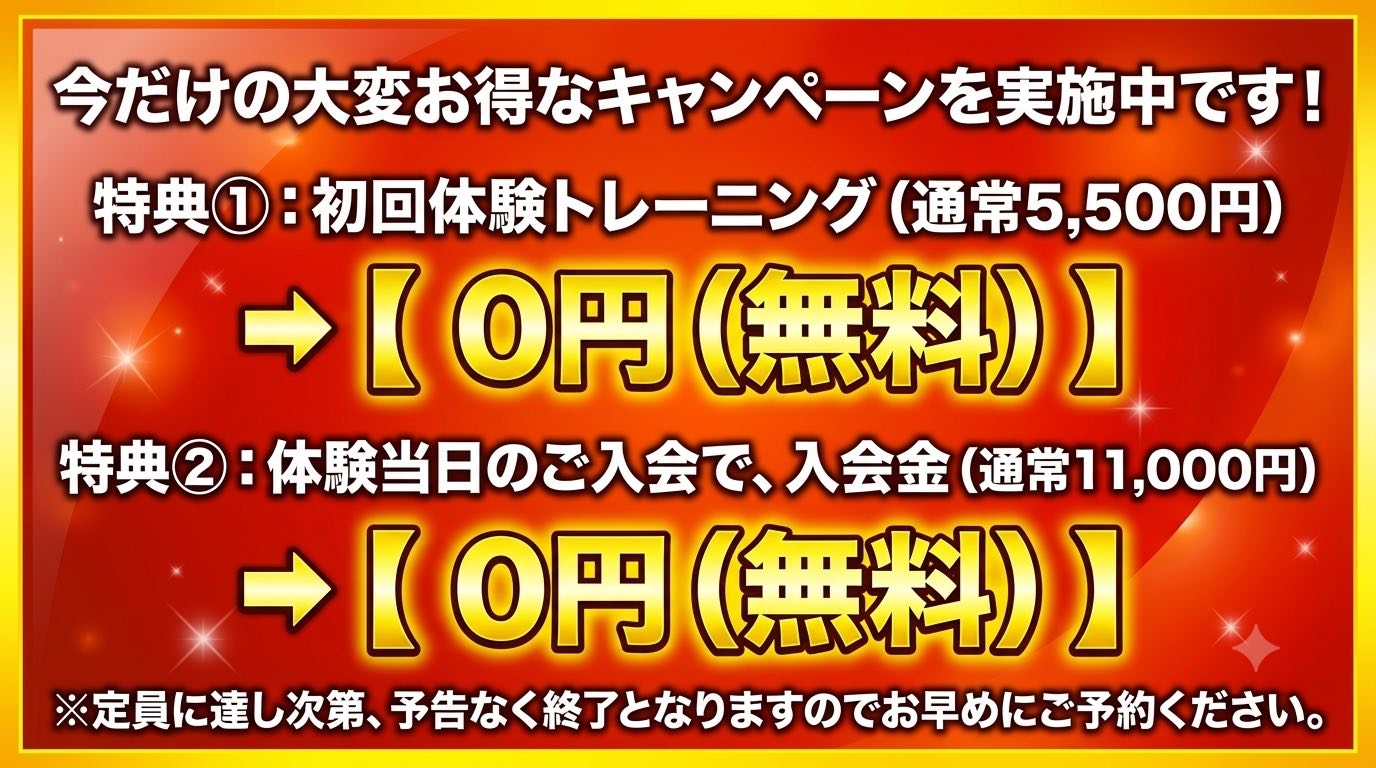 パーソナルトレーニングスタジオSlen(スレン)キャンペーンの説明をした画像